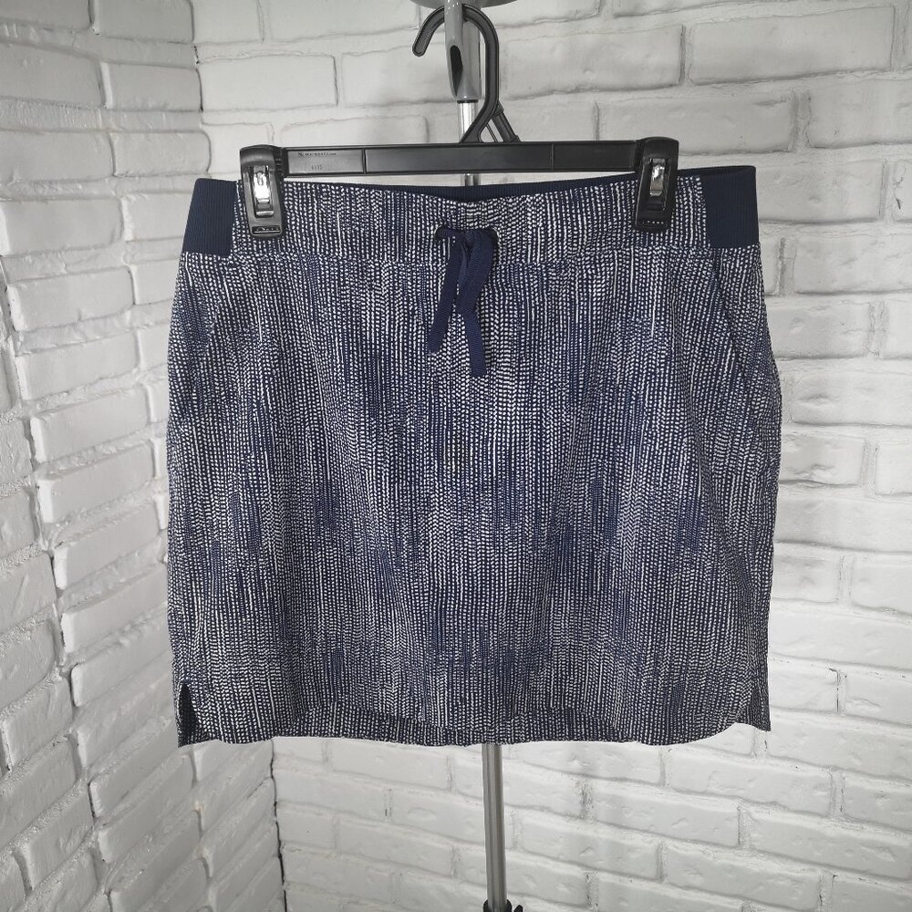 Athleta Navy & White Ladies Size 10 Elastic & Tie Waist Skorts